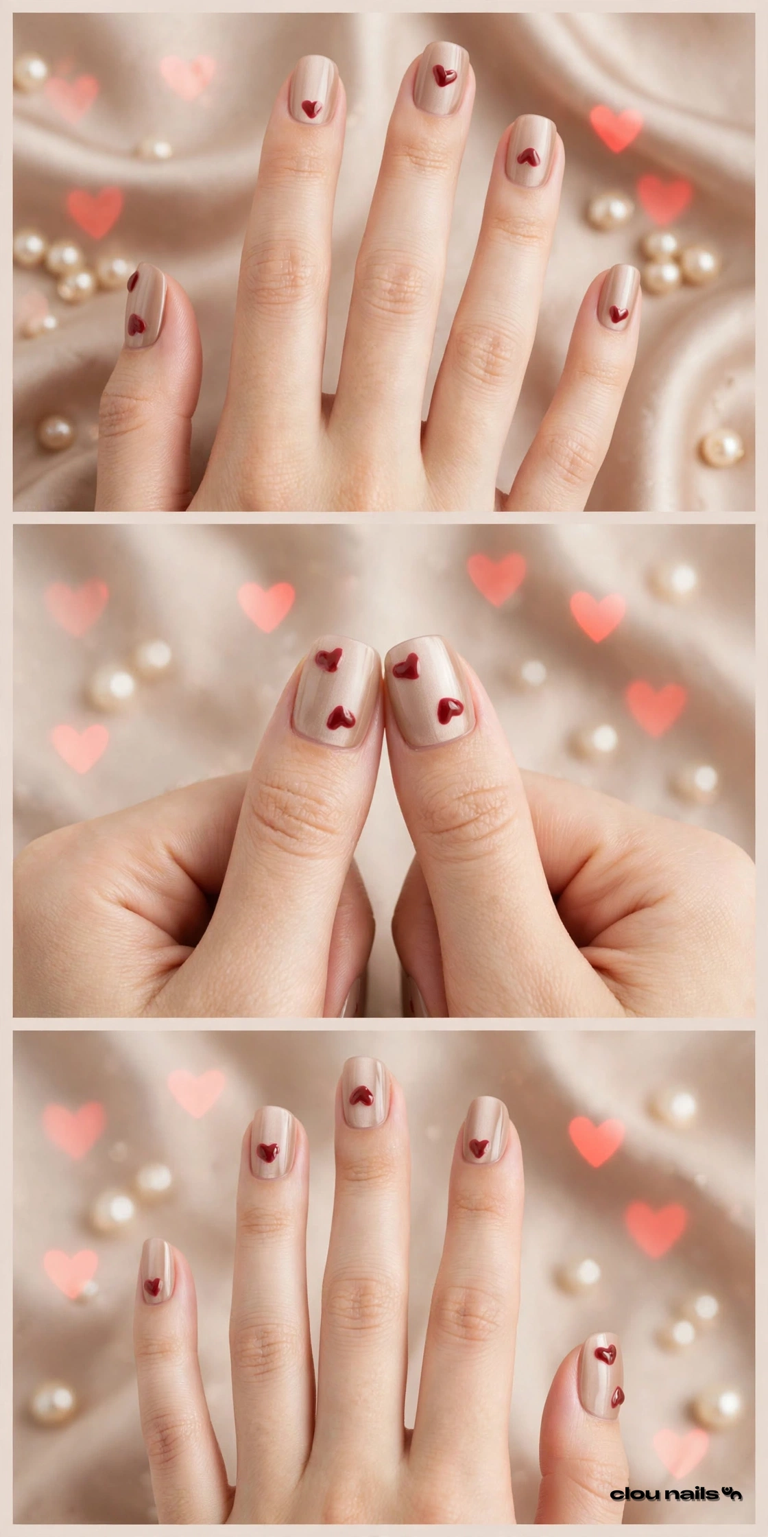 Nail Art Küt Orta Press-On Takma Tırnak Seti (Cupid_s Kiss-1)